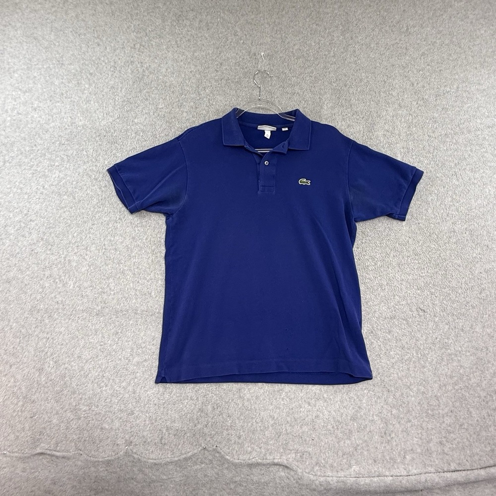 Lacoste Polo Shirt Mens Medium Size 4 Blue Classic Fit Pique Cotton Croc Logo